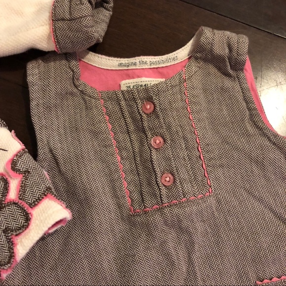 Baby Girl Flower Coat and Matching Jumper Dress - Picture 3 of 5